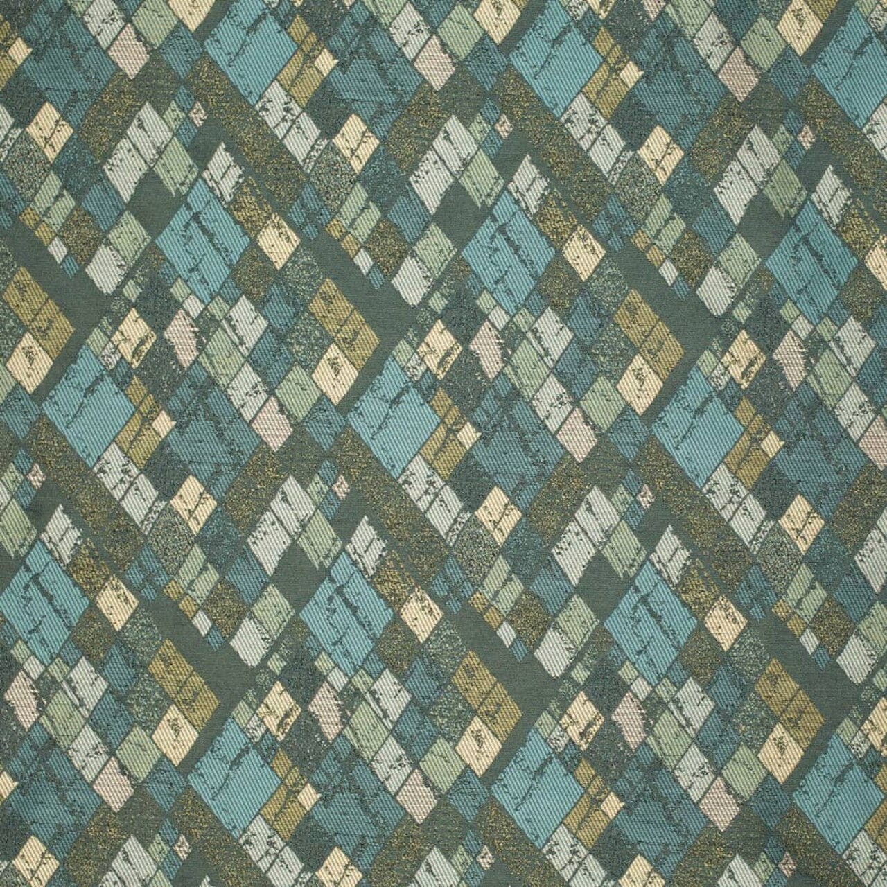 Aegean - Aqua Teal Abstract Geometric,diamonds Upholstery Fabric 54 Inches"